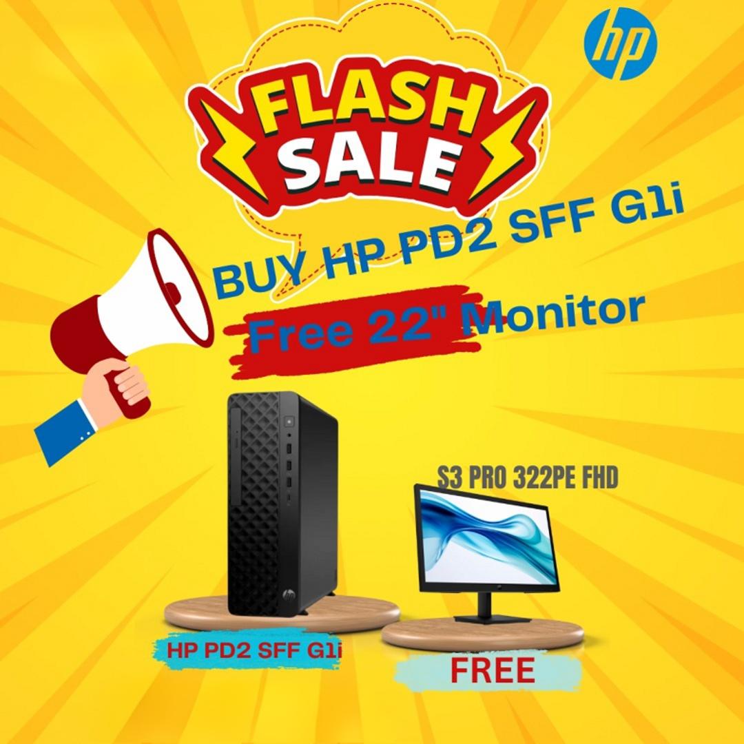 HP Flash Sale - Buy HP PD2 SFF G1i, Get Free 22 Monitor
